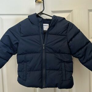 Toddler boy navy puffer jacket 3T hoodie